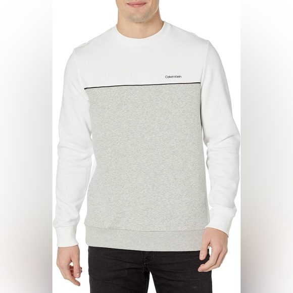 H&M MENS GRAY/WHITE CREWNECK SWEATSHIRT - Picture 3 of 6